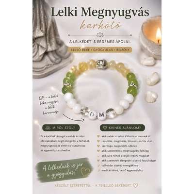 Lelki Megnyugvás karkötő – OM belső béke energiával / Limitált