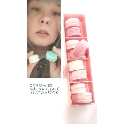 citrom és málna macaron illatviasz box