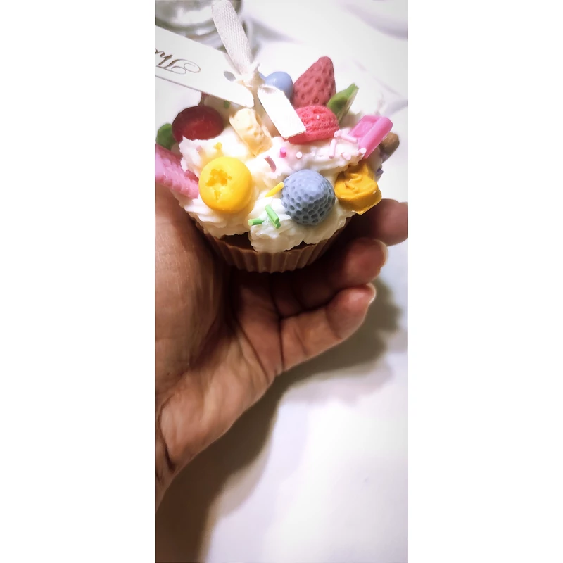 Eper és rózsakvarc illatú muffin gyertya